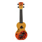 Mahalo Hawaii Series Soprano Acoustic Ukulele 4 String Guitar with 12 Frets, NuBone XB Bridge Saddles Cute Tropical Beach (Green, Orange)