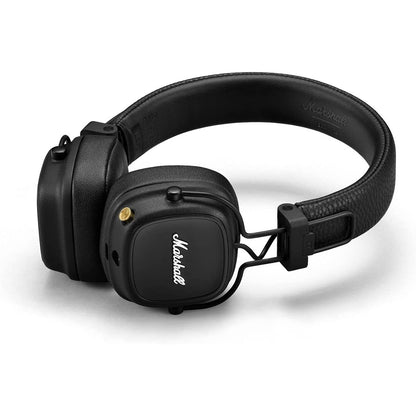 Marshall Major IV Bluetooth 5.0 On-Ear Headphones Wireless Charging 80Hrs Playback Time with Iconic Brand Design (Black)