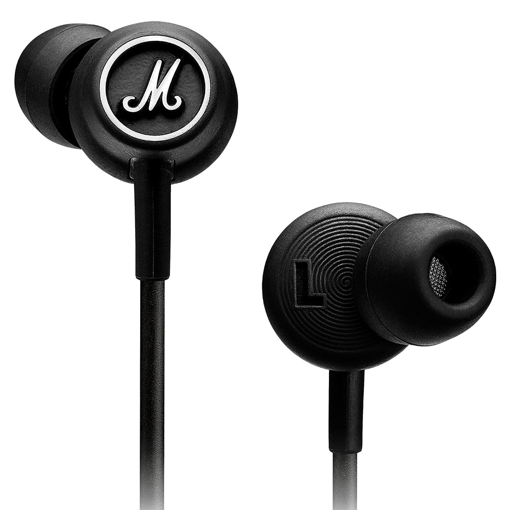 Marshall Mode / EQ In-Ear 3.5mm Wired Headphone Earphones and Interchangeable Sleeves (Black, Black Gold)
