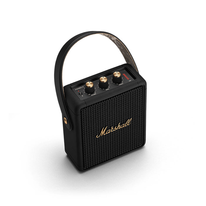 Marshall Stockwell II Portable Bluetooth Speaker BT 5.0 IPX4 Water-Splash Resistant, 20Hours Playtime and Iconic Classic Amp Design (Black, Brass)