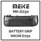 Meike MK-D750 Vertical Shooting Battery Grip Pack for Nikon D750 DSLR Camera, Compatible with EN-EL15 Battery | Nikon MB-D16 Replacement