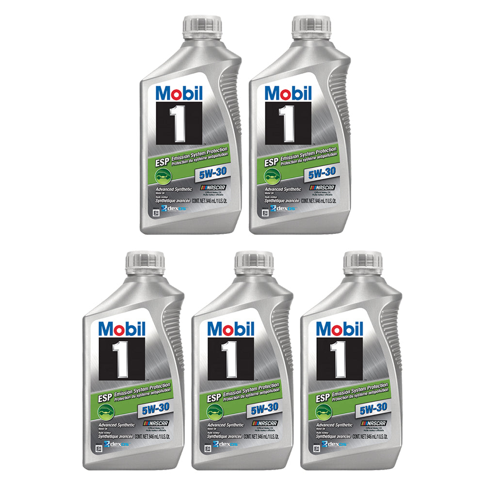 Mobil 1 5W-30 ESP Fully Synthetic Motor Oil (1 Quart Bottle) for Diesel and Gasoline Automobiles (Available in Packs of 2, 3, 4, 5 and 6)