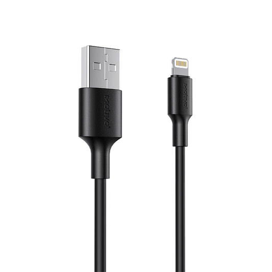 Motivo H27 USB-A 2.0 Male to Lightning Male 1.2-Meters 2.8A Fast Charging Data Cord Cable with 480Mbps Transfer Speed & TPE Wire Rod for Smartphones 1.2M (Black)