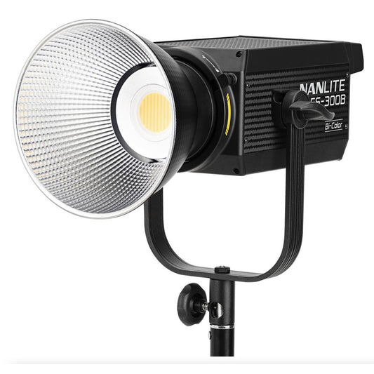 NANLITE FS-300B 350W Bi-Color AC Powered LED Monolight with Reflector, 2700K-6500K CCT Range, 12 Lighting Effects, Cooling Fan, Control Knob and NANLINK Mobile App Support for Studio Photography