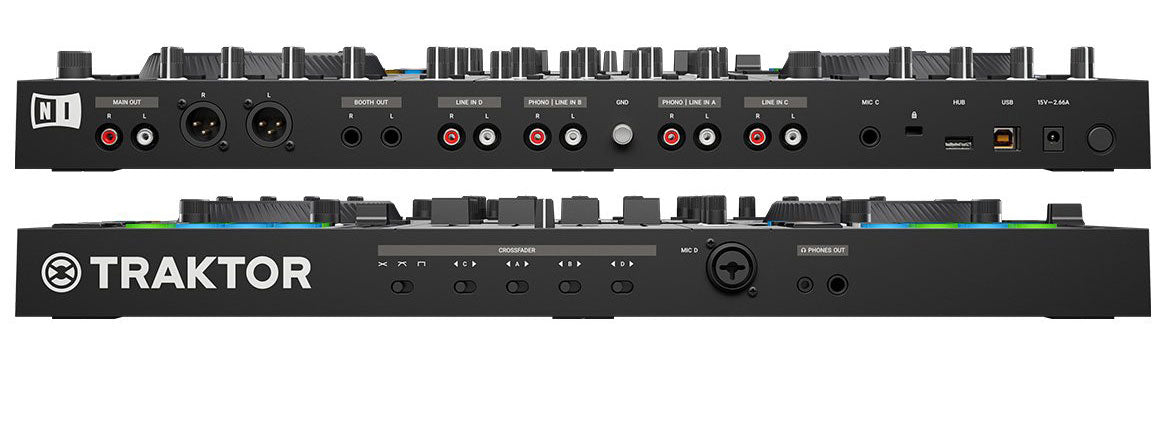 Native Instruments Traktor Kontrol S4 MK3 4-Channel DJ Controller Mixer with Patented Haptic Drive, RGB Light Rings, Pro 3 Software, Carbon Protect Faders