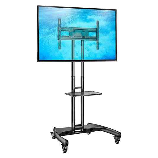 NB North Bayou NB AVA Series Mobile TV Cart 32"- 70" and 55"- 85" with 45Kg / 90Kg Max Payload VESA Mount Screen Lift Television Stand TV Cart with AV Shelf and Lockable Wheels for LCD LED Flat Screen TVs | AVA1500, AVA1800
