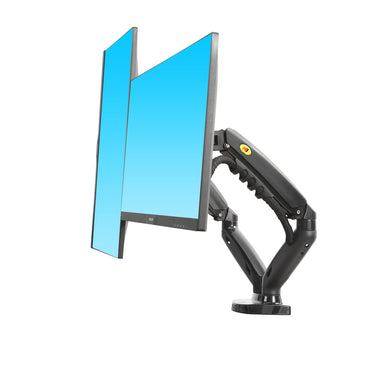 [CLEARANCE] North Bayou NB F160 17"- 27" Dual Monitor Gas Strut Arm Mount Stand Heavy Duty with Fully Adjustable Range, 75x75-100x100mm VESA Plate Bracket, 2-9kg Load Capacity (each), and C-Clamp or Grommet Installation for Desktop Computer | NB-F160