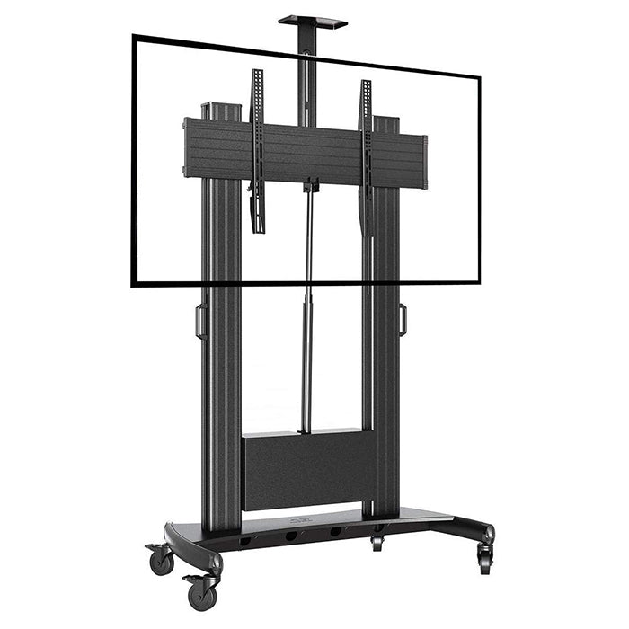 NB North Bayou TW100 55 - 110" with 136Kg Max Payload Heavy Duty TV Cart with Wheels and Motorized Automatic Screen Lift TV Television Stand with AV Shelf for Large Flat Panel LCD LED TV Television
