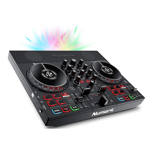 Numark PartyMix Live LED DJ Console Controller with Built-in Light Show & Speakers, APP Support for DJ Live Music and Recording