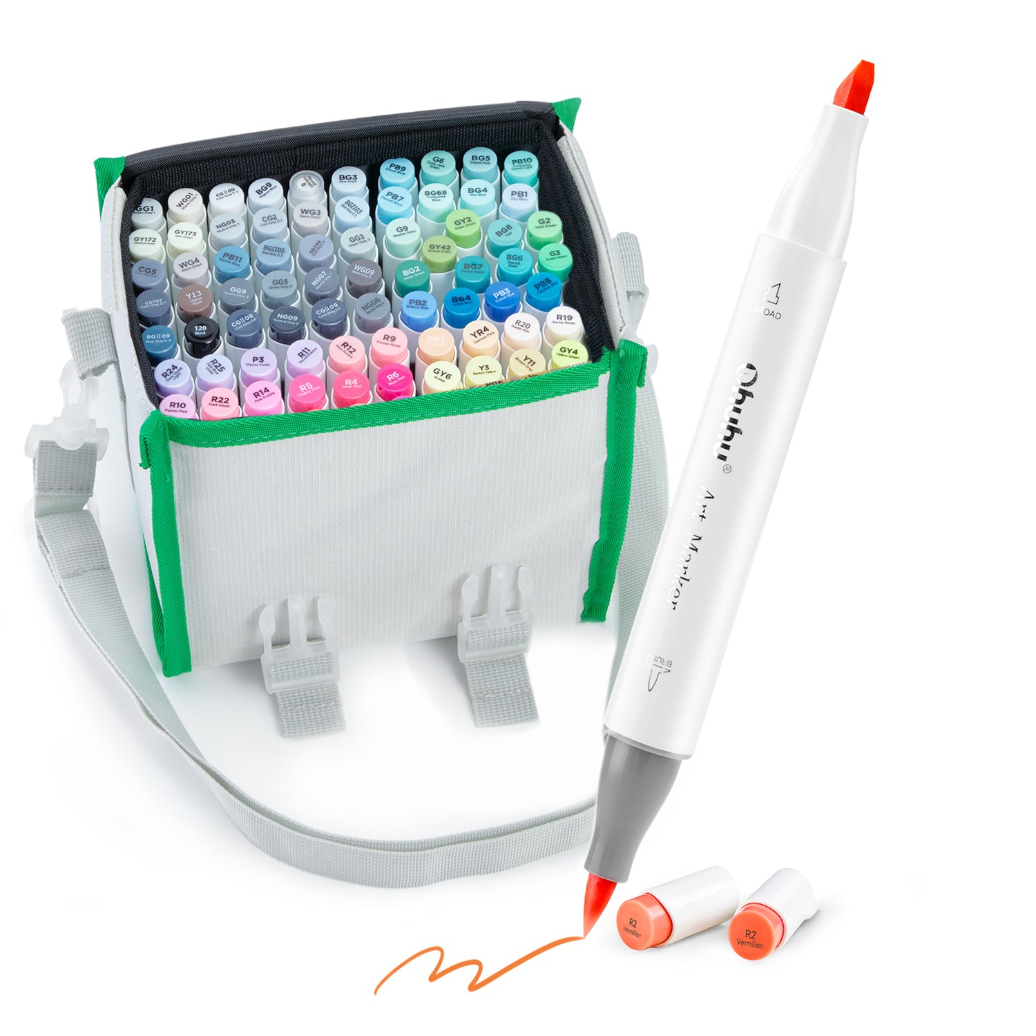 Ohuhu Pastel Color 168 Set Illustration Marker Brush Tip With 1