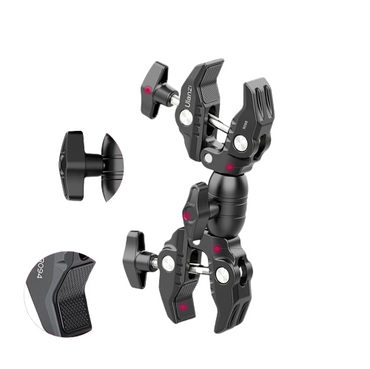[CLEARANCE] Vijim by Ulanzi R096 Double Super Crab Clamp Heavy Duty Rotatable with Built-in Silicone Pad and 1.5kg Max Weight for Tripod, Light Stand, Softbox and Umbrella