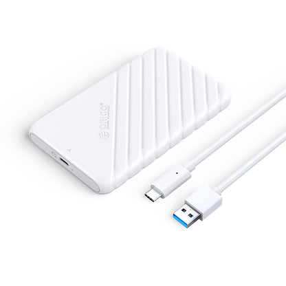 [CLEARANCE] ORICO 2.5 inch SATA to USB 3.1 Gen1 SSD/HDD Hard Disk Enclosure Tool-Free with 6Gbps Fast Transmission Rate,  (0.5m) USB-C to USB-A Data Cable, 6TB Max. Disk Capacity (Black, Blue, Pink, White) | 25PW1-C3