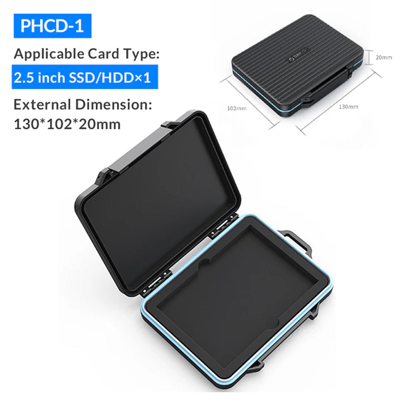 [CLEARANCE] ORICO External Hard Drive Memory Card Organizer Storage Bag for 2.5 HDD, SSD, CF, SD & TF Card Storage Disk Drives | PHCD-5