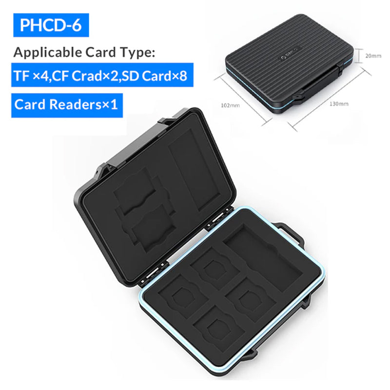 [CLEARANCE] ORICO External Hard Drive Memory Card Organizer Storage Bag for 2.5 HDD, SSD, CF, SD & TF Card Storage Disk Drives | PHCD-5
