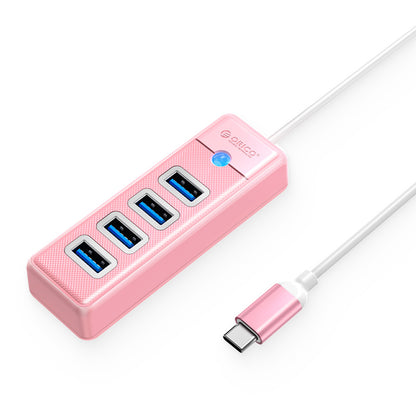 [CLEARANCE] ORICO 1m 4-in-1 USB 3.0 Type C Hub with 5Gbps Transfer Rate, 4 x USB-A 3.0 Output for Windows, macOS, Linux | PW4U-C3-10-BK