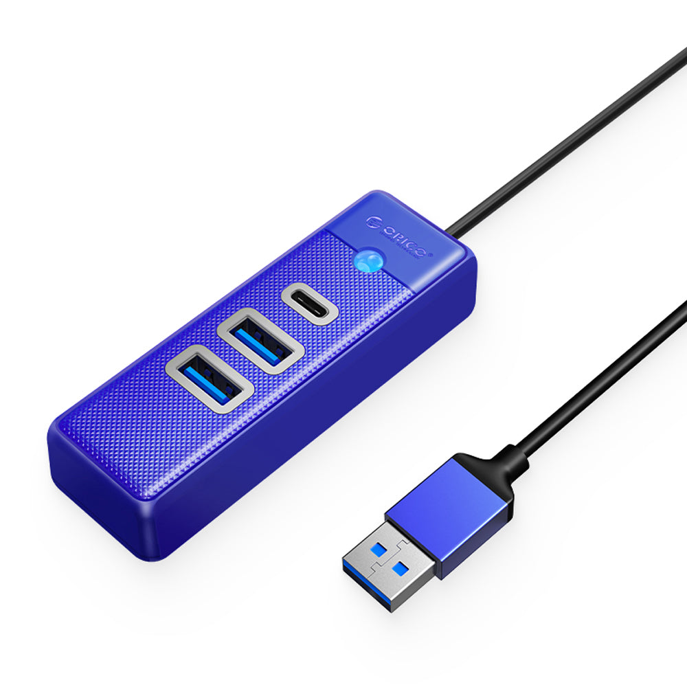 ORICO 0.15m/ 0.5m 3-in-1 USB 3.0 Type A Hub with 5Gbps Transfer Rate, USB-A 3.0, USB-C 3.0 for Windows, macOS, Linux (Black / Blue / Pink / White) | PWC2U-U3-015