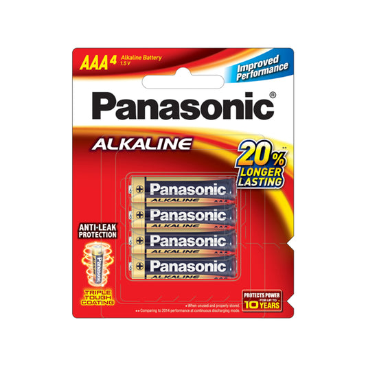 Panasonic LR03T/4B AAA (Pack of 4) Alkaline Batteries 1.5V Battery