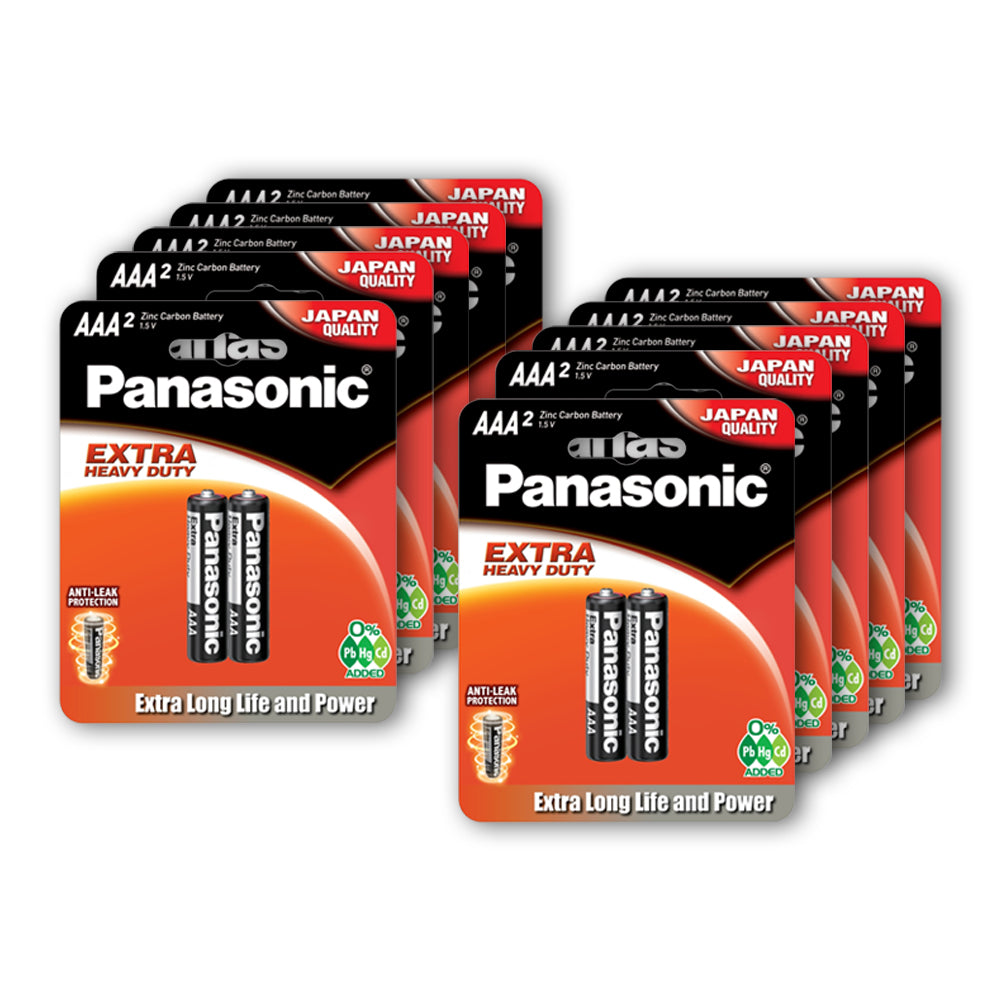 Panasonic R03PT/2B Extra Heavy Duty Size AAA (Pack of 2) Battery 1.5V (PACK OF 10)