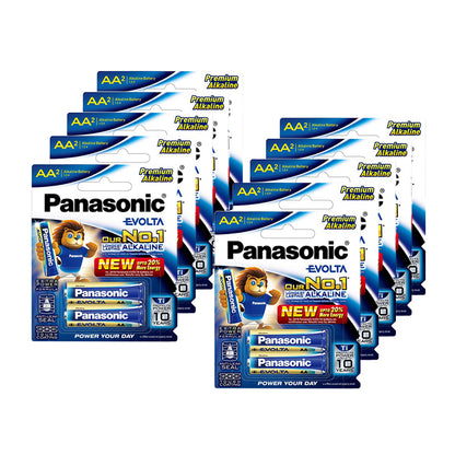 Panasonic LR6EG/2B Evolta AA (Pack of 2) Premium Alkaline Batteries 1.5V Battery (PACK OF 10)