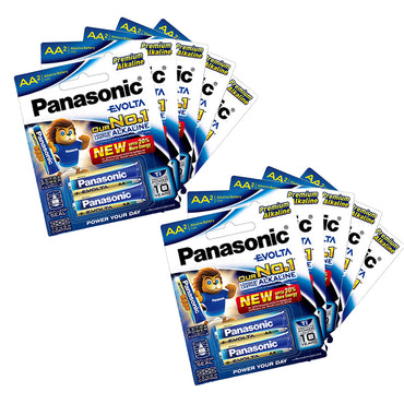 Panasonic LR6EG/2B Evolta AA (Pack of 2) Premium Alkaline Batteries 1.5V Battery (PACK OF 10)