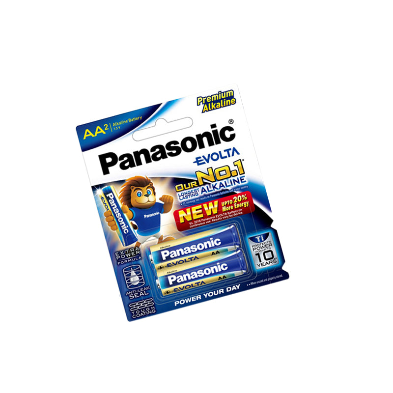 Panasonic LR6EG/2B Evolta AA (Pack of 2) Premium Alkaline Batteries 1.5V Battery