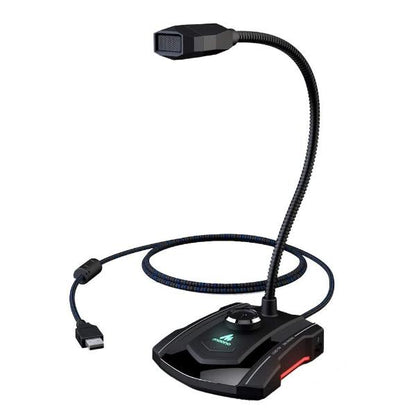 [CLEARANCE] Maono AU-GM31 GM31 Plug and Play Gooseneck USB Omnidirectional Condenser Microphone with Mute Button Extended USB Port and LED Atmosphere Lights for Gaming, Youtube, Podcasting and Streaming