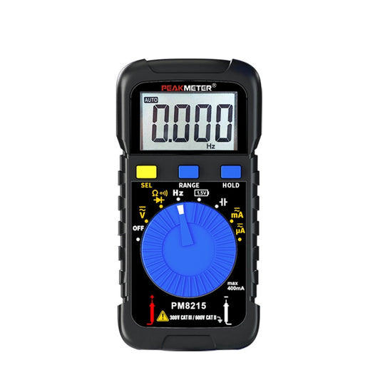 PeakMeter PM8215 Handheld Portable Digital Multimeter with HD LCD Display, AC/DC 600V 400mA Buzzer, Auto Range & Power Off Function, Continuity Diode Test