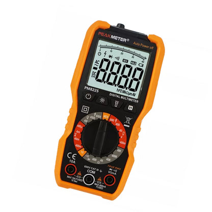 PeakMeter PM8225 Handheld Portable NCV Digital Multimeter with Flashlight, 4000 Counts, LCD Display and 600V AC/DC Voltage, Continuity and Resistance Measurement