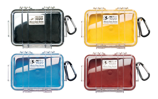 Pelican Micro Water-Resistant Crush and Dust Proof Case (Clear Black, Clear Blue, Clear Yellow, Clear Red) | 1020