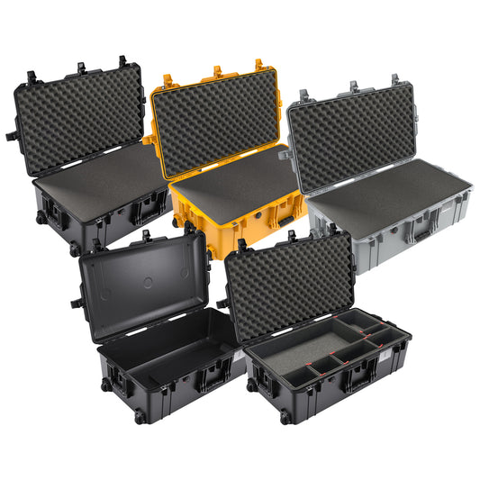 Pelican 1615 Air Wheeled Check-in Hard Case with Pick-N-Pluck Foam (BLACK, YELLOW, SILVER) | Models - 1615WF / NF / TP