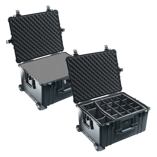 Pelican 1620 Protector Transport Case Unbreakable Watertight Dustproof Trolley Hard Casing with Extension Handle and Wheels, IP67 Rating (with Foam / Dividers)
