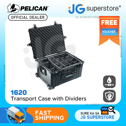 [CLEARANCE] Pelican 1620 Protector Transport Case Unbreakable Watertight Dustproof Trolley Hard Casing with Extension Handle and Wheels, IP67 Rating (with Foam / Dividers)