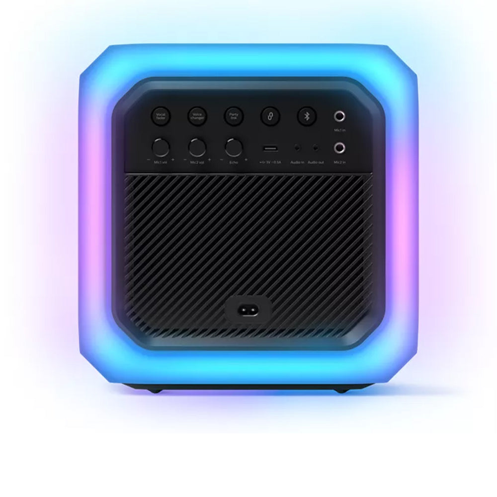 Philips 2-Way 160W Portable RGB Bluetooth Party Speaker with 360 Degree Light Bars, 2600mAh Battery, Wireless Party Link & Dynamic Bass Boost | TAX7207/73