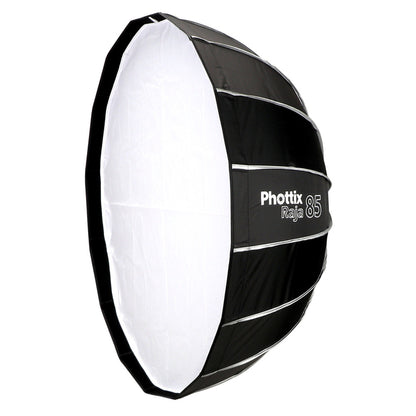 [CLEARANCE] Phottix Raja 85cm Quick-Folding Umbrella Style Round Softbox with Grid, Removable Interior Baffle and Bowens S-Mount for Photography | PH82728