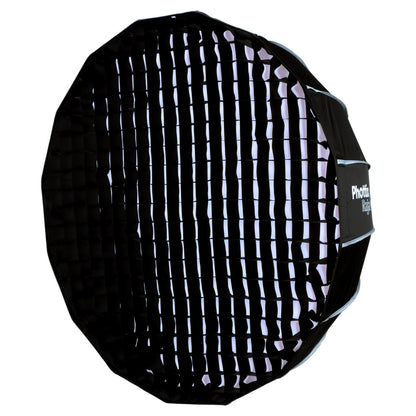 [CLEARANCE] Phottix Raja 85cm Quick-Folding Umbrella Style Round Softbox with Grid, Removable Interior Baffle and Bowens S-Mount for Photography | PH82728
