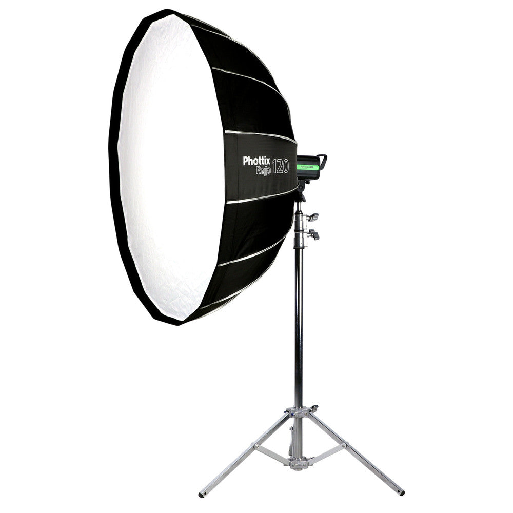 Phottix Raja 120cm Deep Quick-Folding Umbrella Style Round Softbox with Removable Front Face, Interior Baffle and Bowens S-Mount for Photography | PH82729