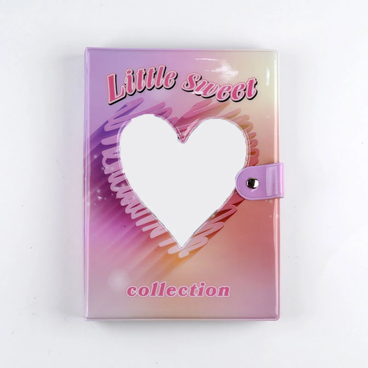 Pikxi Cute Heart Photo Album 200 Pockets for Fujifilm Instax Mini Instant Camera Hollow Picture Storage (Pink, Purple)