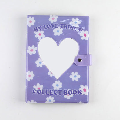 [CLEARANCE] Pikxi Cute Heart Photo Album 200 Pockets for Fujifilm Instax Mini Instant Camera Hollow Picture Storage (Pink, Purple)