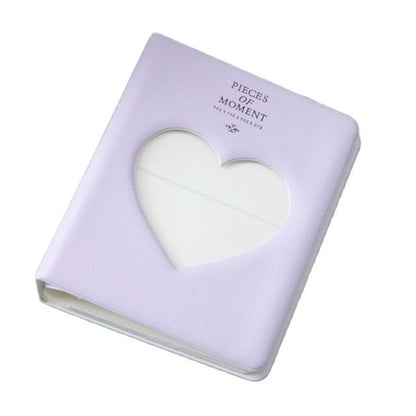 [CLEARANCE] Pikxi 64 Pockets Cute Heart Mini Instant Film Photo Album with 16 Pages White for FUJIFILM Instax Mini Film Camera, Picture and Card Holder | AMH64-23 FLAMINGO PINK