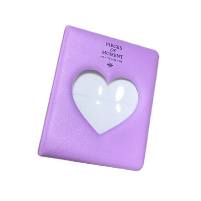 [CLEARANCE] Pikxi 64 Pockets Cute Heart Mini Instant Film Photo Album with 16 Pages White for FUJIFILM Instax Mini Film Camera, Picture and Card Holder | AMH64-23 FLAMINGO PINK