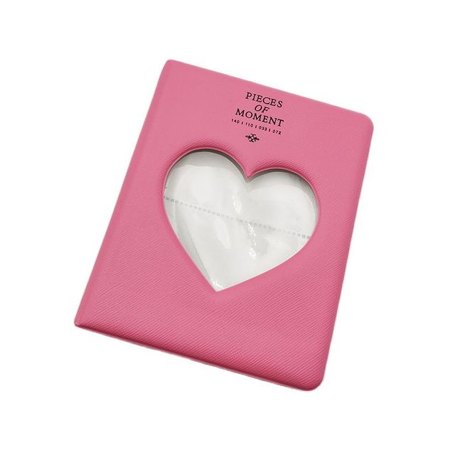 Pikxi Cute Heart Pastel Color Photo Album 64 Pockets 3-Inch Pictures Holder Photocard Book for Fujifilm Instax Mini Film (Blue, Ice, Pink, Lilac, Purple, Beige, Flamingo)