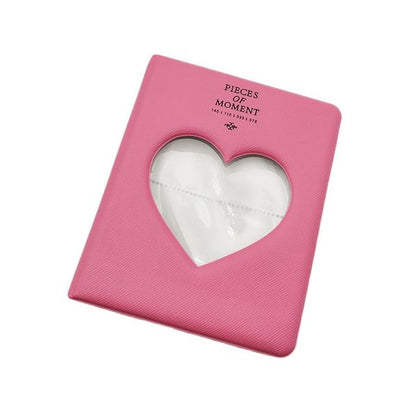 [CLEARANCE] Pikxi 64 Pockets Cute Heart Mini Instant Film Photo Album with 16 Pages White for FUJIFILM Instax Mini Film Camera, Picture and Card Holder | AMH64-23 FLAMINGO PINK