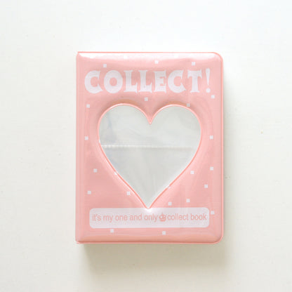 [CLEARANCE] Pikxi 64 Pockets Cute Heart Mini Instant Film Photo Album with 16 Pages Transparent for FUJIFILM Instax Mini Film Camera, Picture & Card Holder | AMH64-04 WHITE