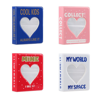 [CLEARANCE] Pikxi 64 Pockets Cute Heart Mini Instant Film Photo Album with 16 Pages Transparent for FUJIFILM Instax Mini Film Camera, Picture & Card Holder | AMH64-04 WHITE