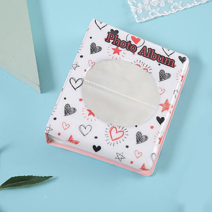 [CLEARANCE] Pikxi 64 Pockets Cute Mini Instant Film Photo Album with 16 Pages White for FUJIFILM Instax Mini Film Camera, Picture and Card Holder | AMH64-09 WHITE