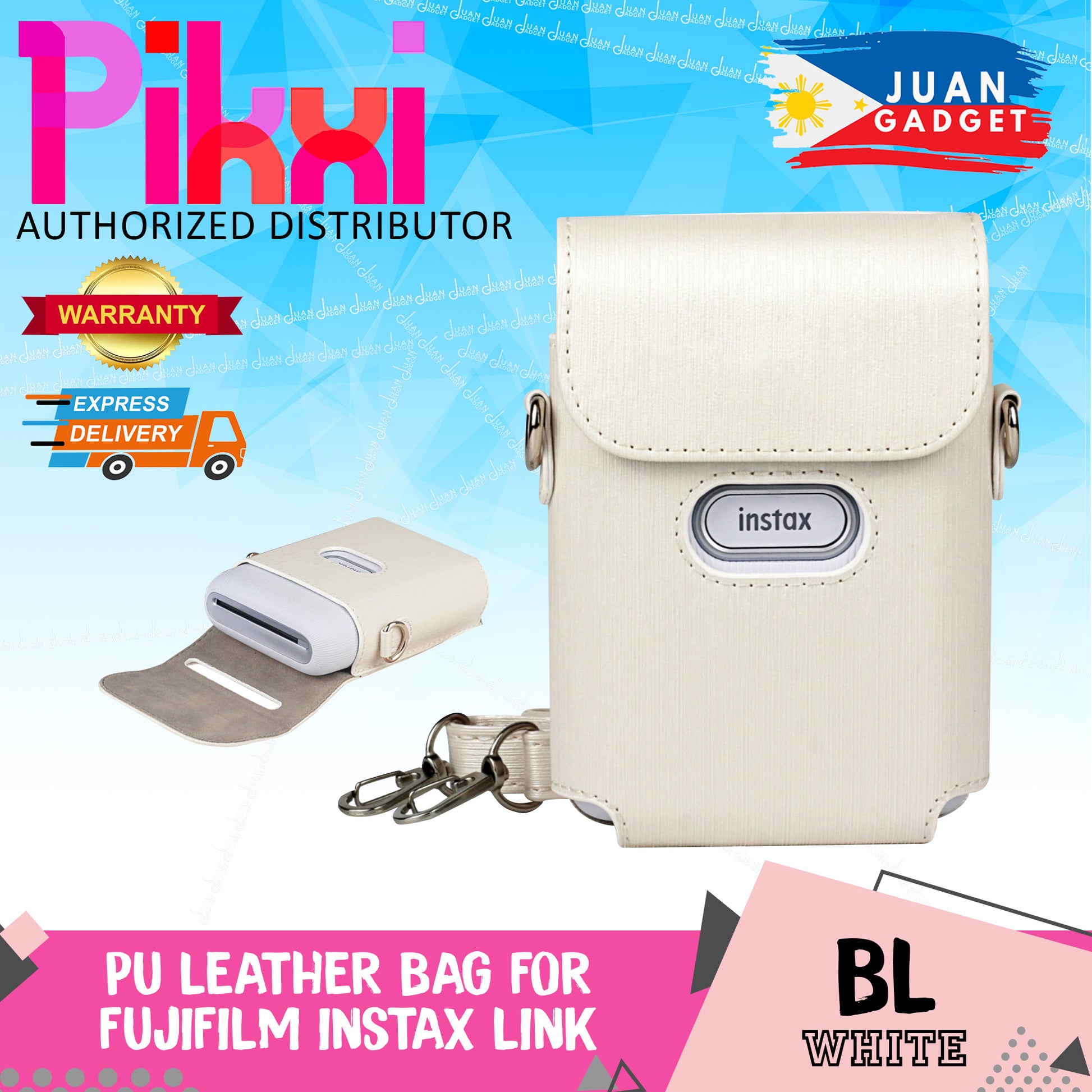 Pikxi Fujifilm Instax Mini Link Leather Case Bag Protector with Strap