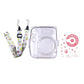 Pikxi CM11 Clear Transparent Protective Case with Strap and Cute Sticker for Fujifilm Instax Mini 11 Camera