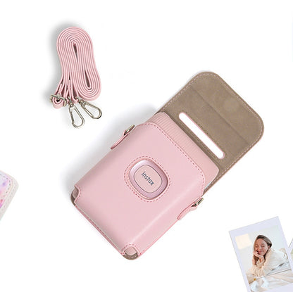 [CLEARANCE] Pikxi Instax Mini Link 2 Portable Printer Protective PU Leather Case with Strap (White)