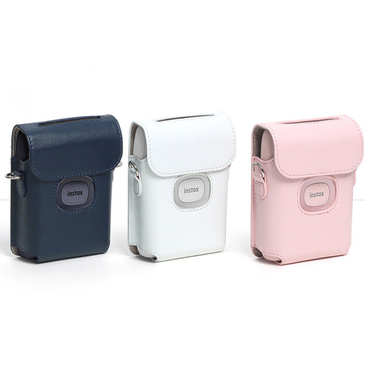 Pikxi Instax Mini Link 2 Portable Printer Protective PU Leather Case with Strap (Blue, Pink, White)