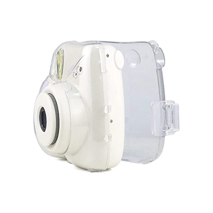 Pikxi Mini 7+ Clear Transparent Protective Case with Removable Shoulder Strap for Fujifilm Instax Camera